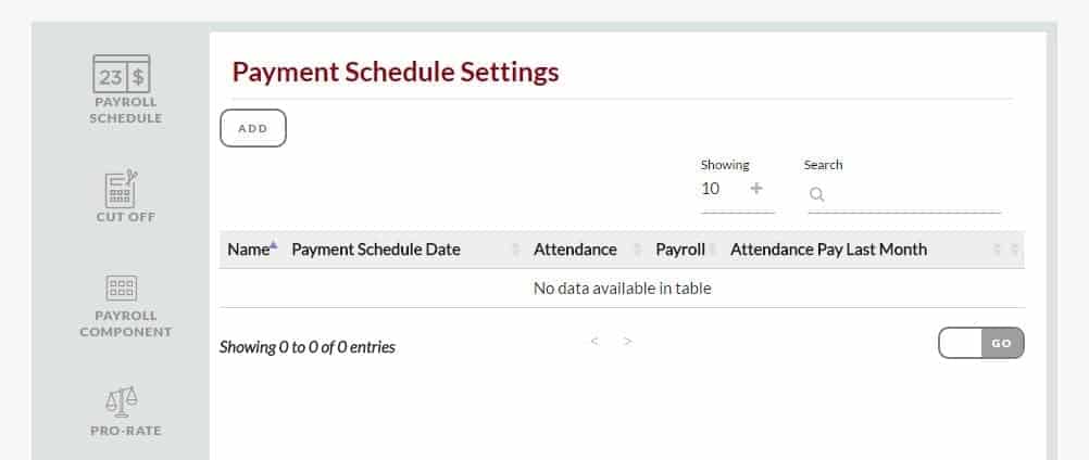 Payment Schedule Settings