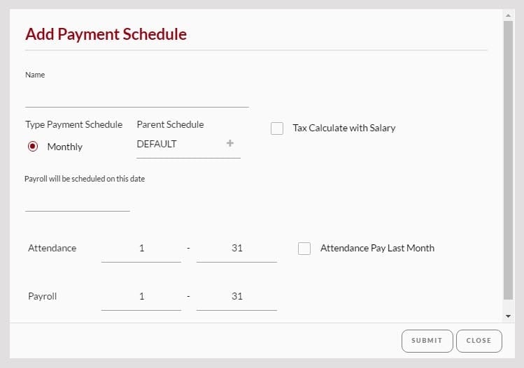 add payment schedule