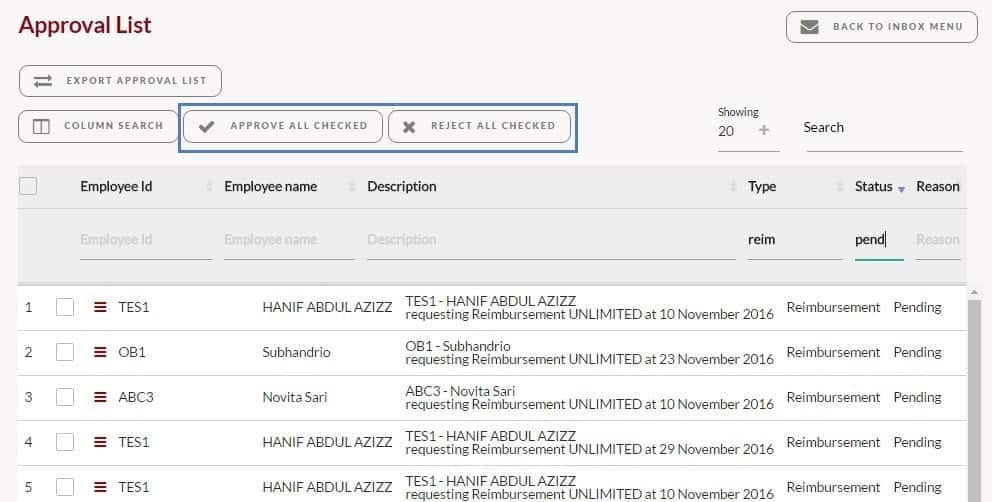 approval list Talenta - Fitur Aplikasi Talenta