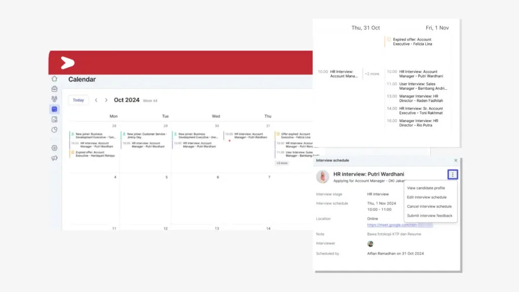 interview calendar Mekari Talenta
