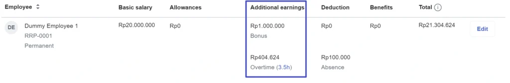 menambahkan bonus dalam komponen payroll mekari talenta