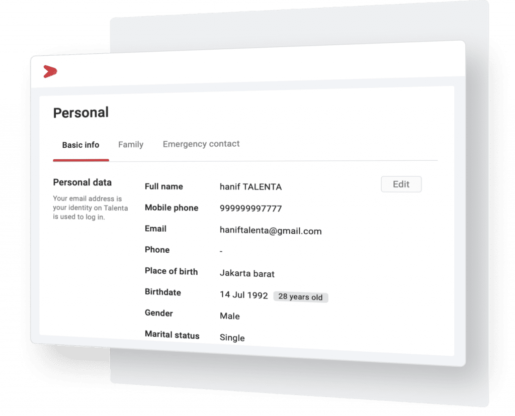 Fitur data pribadi karyawan di dalam aplikasi & software database karyawan perusahaan | Talenta