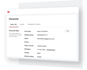 Fitur data pribadi karyawan di dalam aplikasi & software database karyawan perusahaan | Talenta