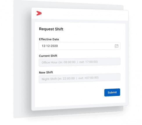 Fitur request shift di dalam aplikasi & software untuk membuat jadwal kerja dan shift karyawan