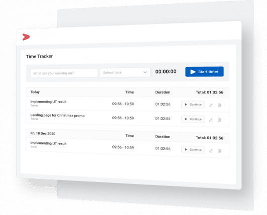Fitur time tracker di dalam aplikasi timesheet online Mekari Talenta