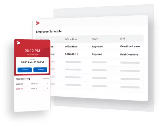 Dashboard pengelola jadwal kerja dan absensi pegawai di aplikasi SIMPEG (sistem informasi manajemen kepegawaian) Mekari Talenta