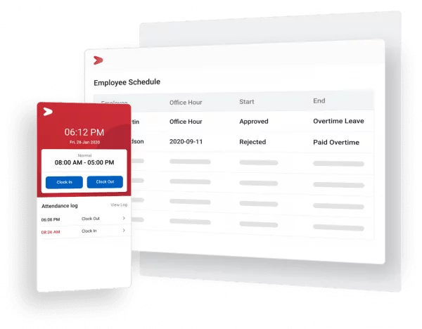 Dashboard pengelola jadwal kerja dan absensi pegawai di aplikasi SIMPEG Mekari Talenta; sistem informasi manajemen kepegawaian