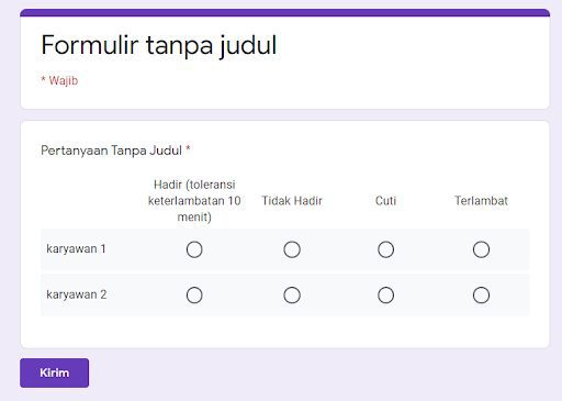 Cara membuat aplikasi absen digital dengan menggunakan google forms