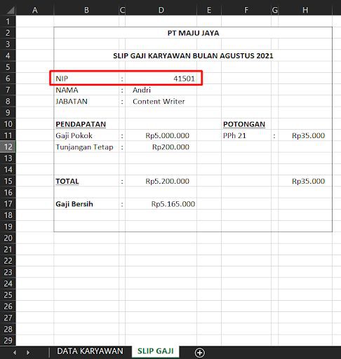 download slip gaji excel