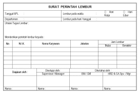 Contoh surat perintah lembur