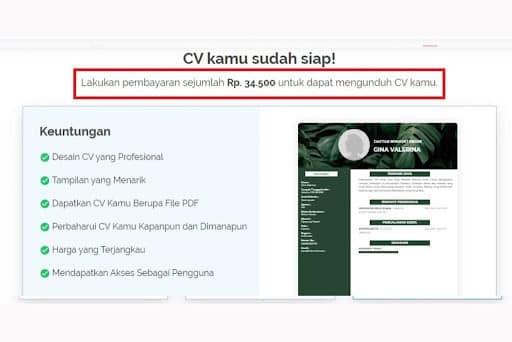 contoh template cv