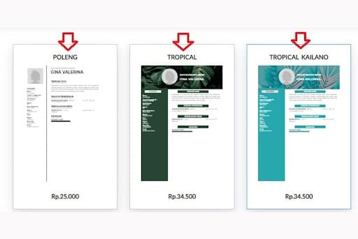 pilih desain cv