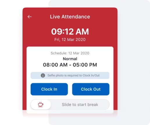 Tampilan fitur live attendance di dalam software attendance management terbaik di Indonesia, Mekari Talenta