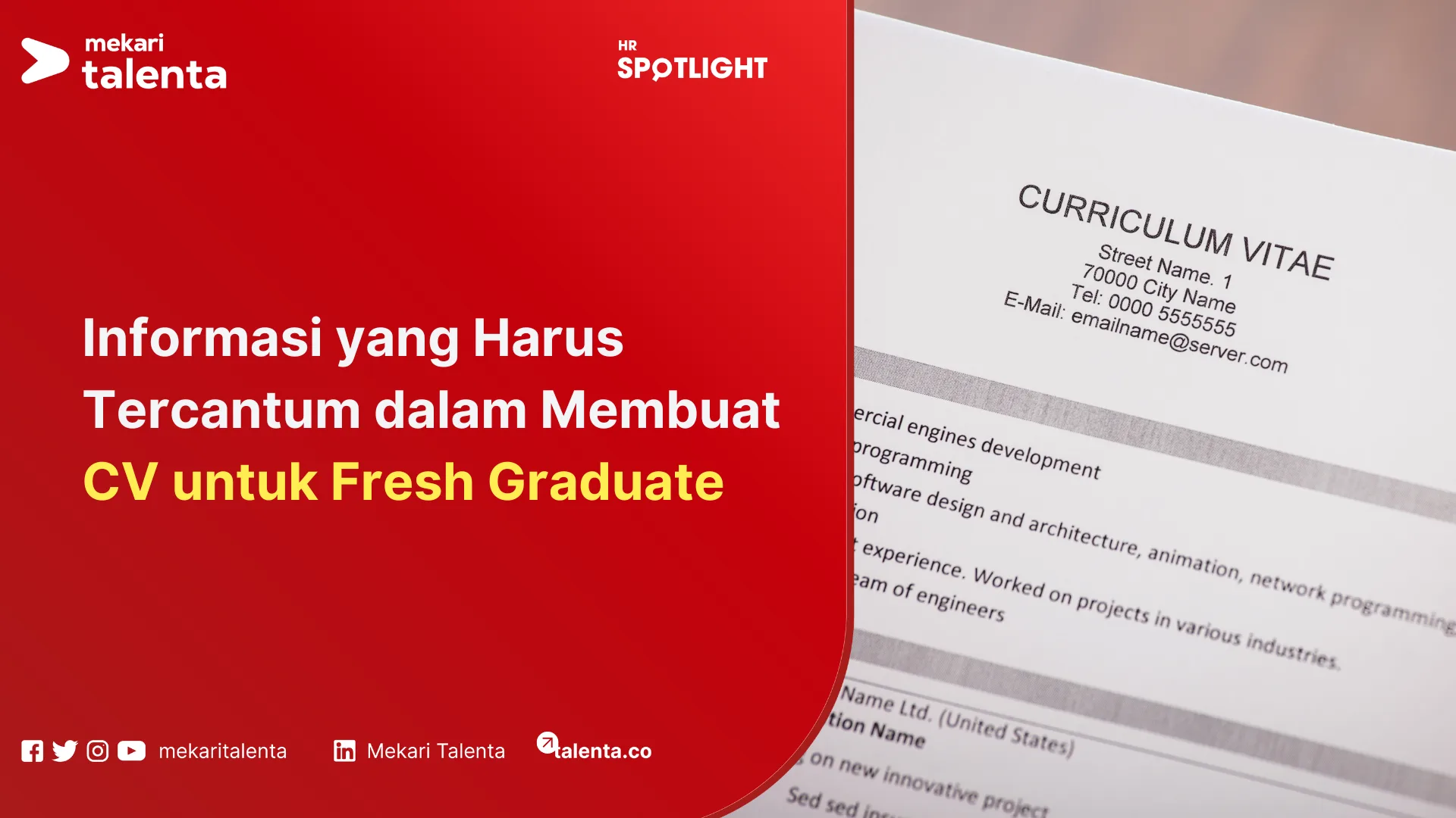 CV untuk fresh graduate
