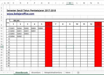 membuat absensi barcode excel