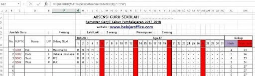 langkah membuat absensi barcode excel