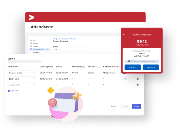 Dashboard sistem absensi dan kehadiran karyawan di dalam aplikasi dan software HR online terautomasi Mekari Talenta