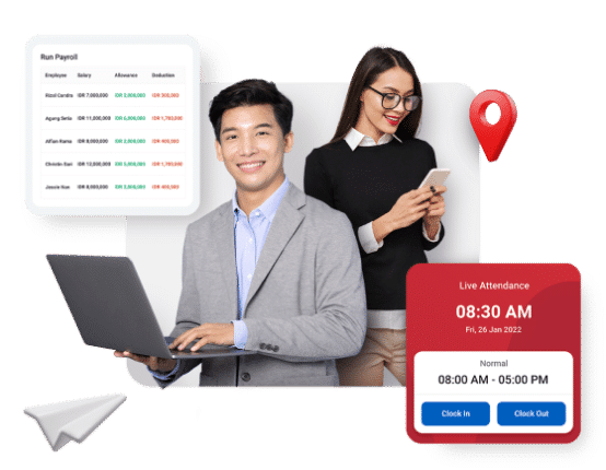 Ilustrasi pengguna aplikasi dan software HR online terautomasi Mekari Talenta