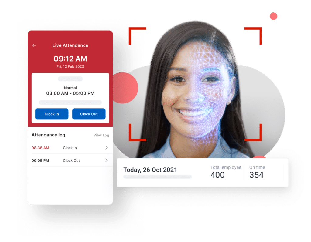 tampilan live attendance pada aplikasi Mekari Talenta