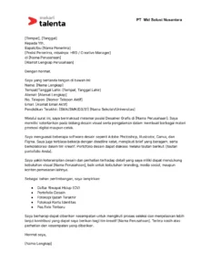 contoh surat lamaran kerja desain grafis