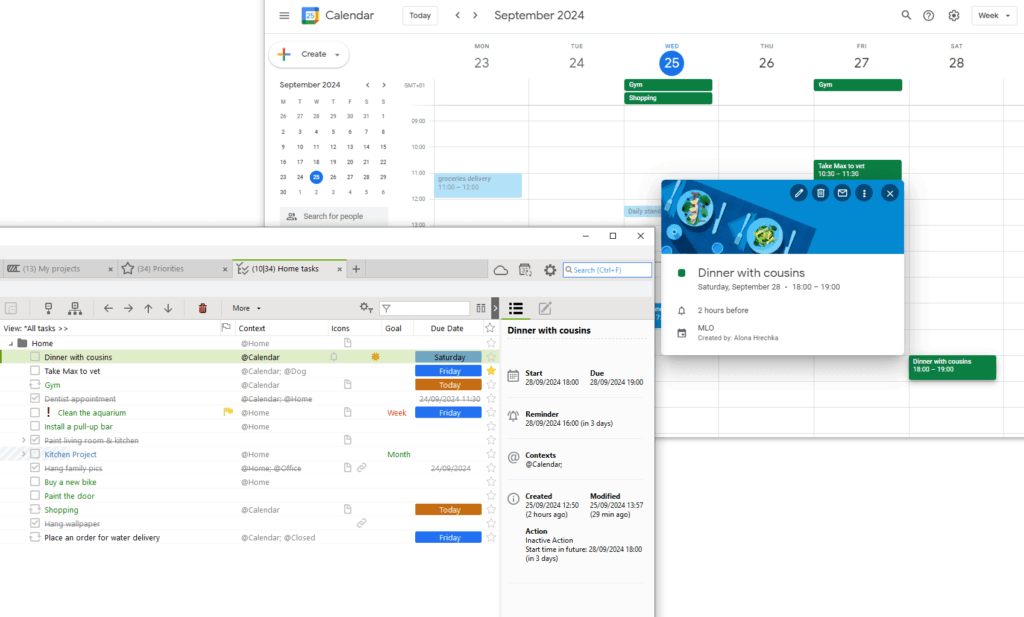 mylifeorganized dahsboard