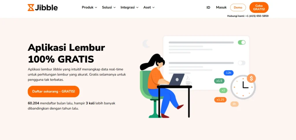 aplikasi perhitungan lembur jibble