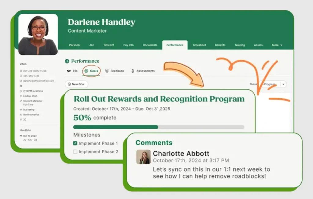 tampilan dashboard KPI Performance BambooHR