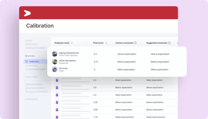 tampilan dashboard goal calibration pada aplikasi KPI Mekari Talenta