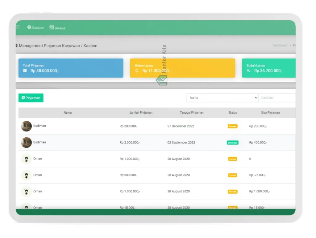 Aplikasi data karyawan kantorkita