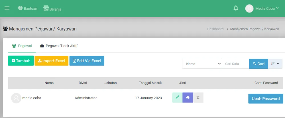 Aplikasi data karyawan kantorkita