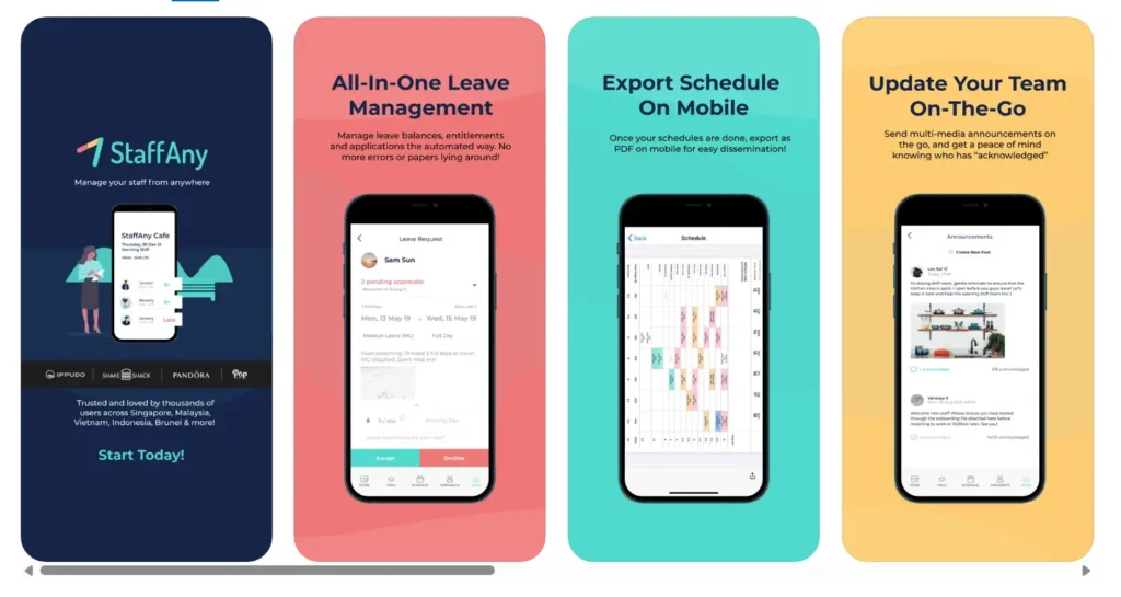 tampilan aplikasi penjadwalan kerja dari StaffaAny