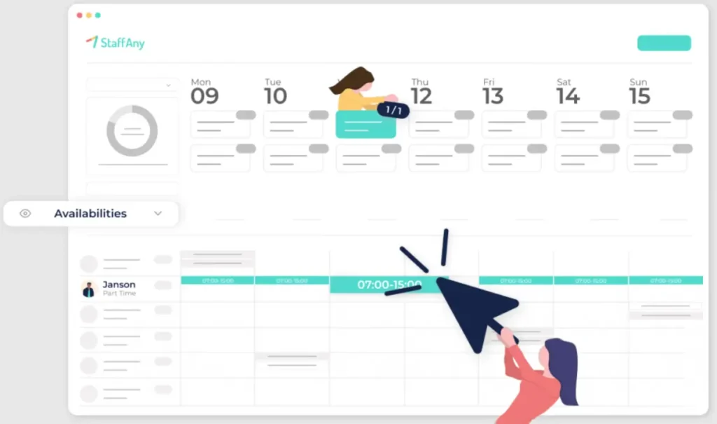 tampilan kalender penjadwalan kerja dari StaffaAny