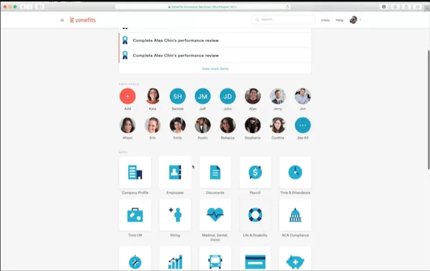 zenefits hcm performance management image