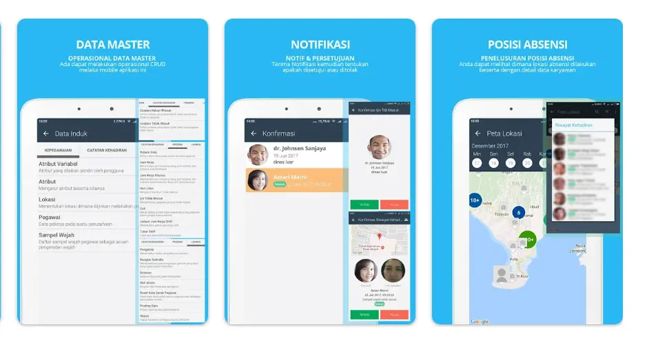 tampilan aplikasi attendance via mobile dari smart presence