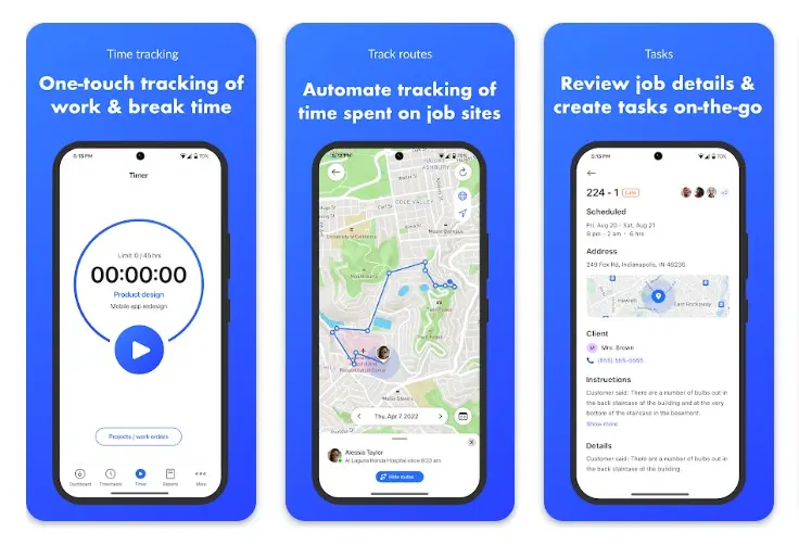 tampilan Attendance app Hubstaff