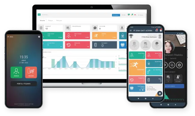 tampilan aplikasi attenance management dari smart Presence