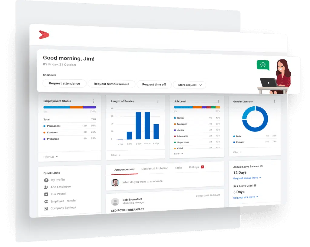 Tampilan dashbboard Aplikasi HR Mekari Talenta