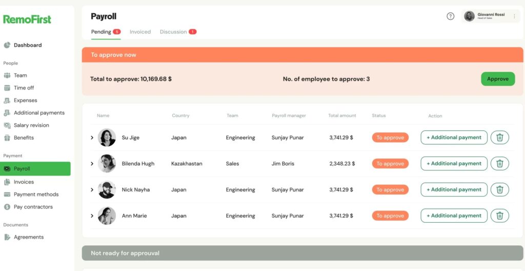 Remofirst dashboard