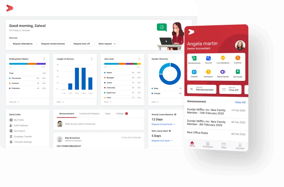 tampilan dashboard aplikasi HR mekari talenta