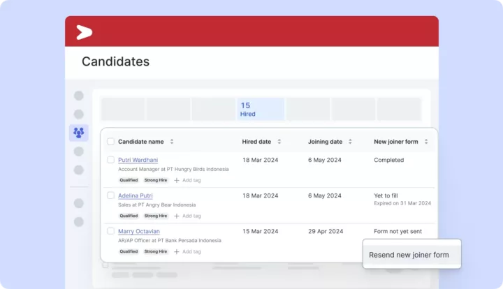 Tampilan dashboard rekrutmen pada software HR Mekari Talenta