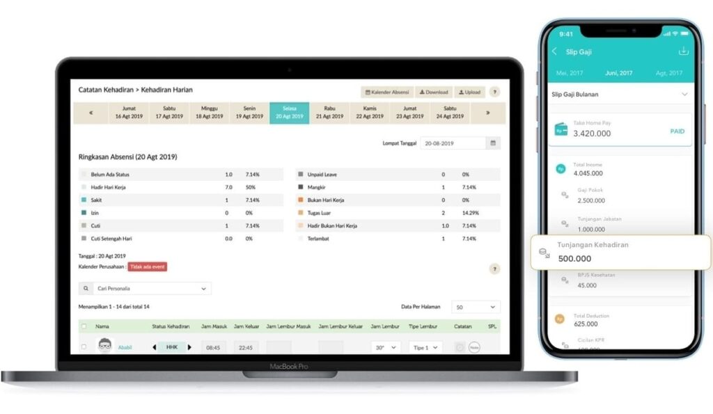 Aplikasi Payroll gadjian tersedia versi mobile dan desktop