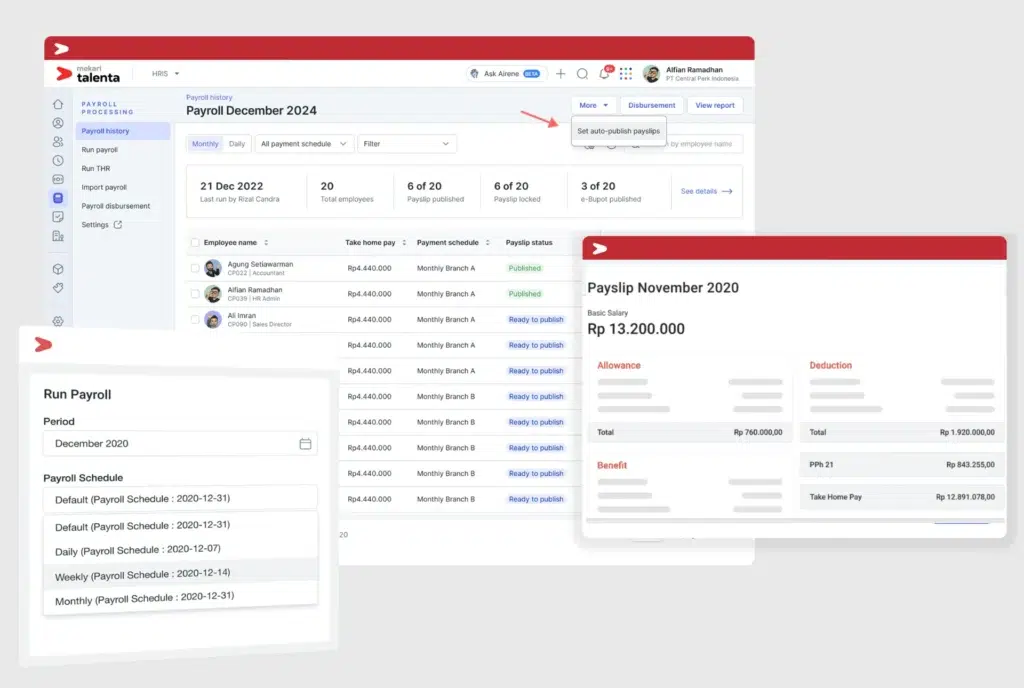 payroll manegement feature