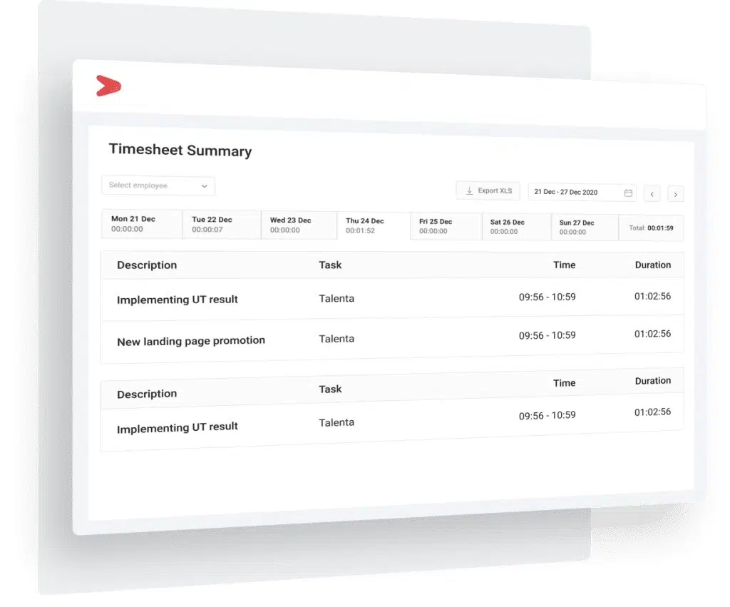 Timesheet feature Mekari Talenta