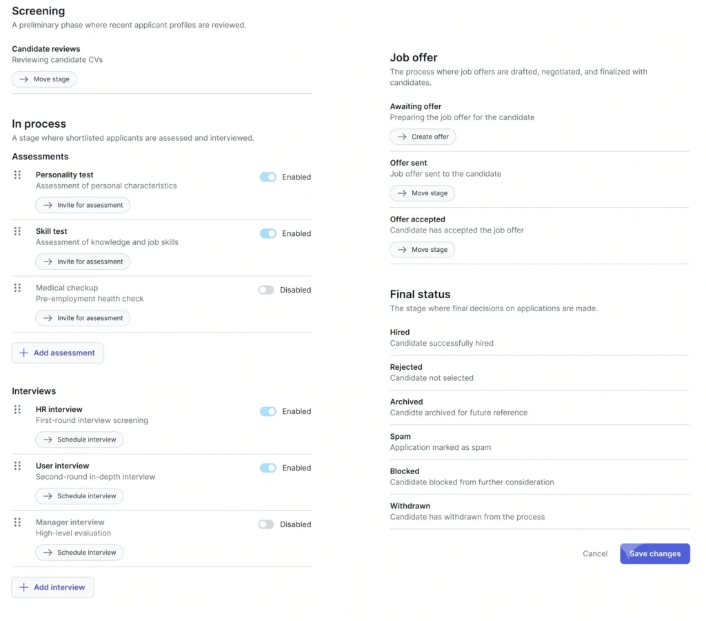 custom hiring stage at Mekari Talenta
