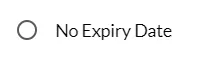 Tampilan pilihan No Expiry Date