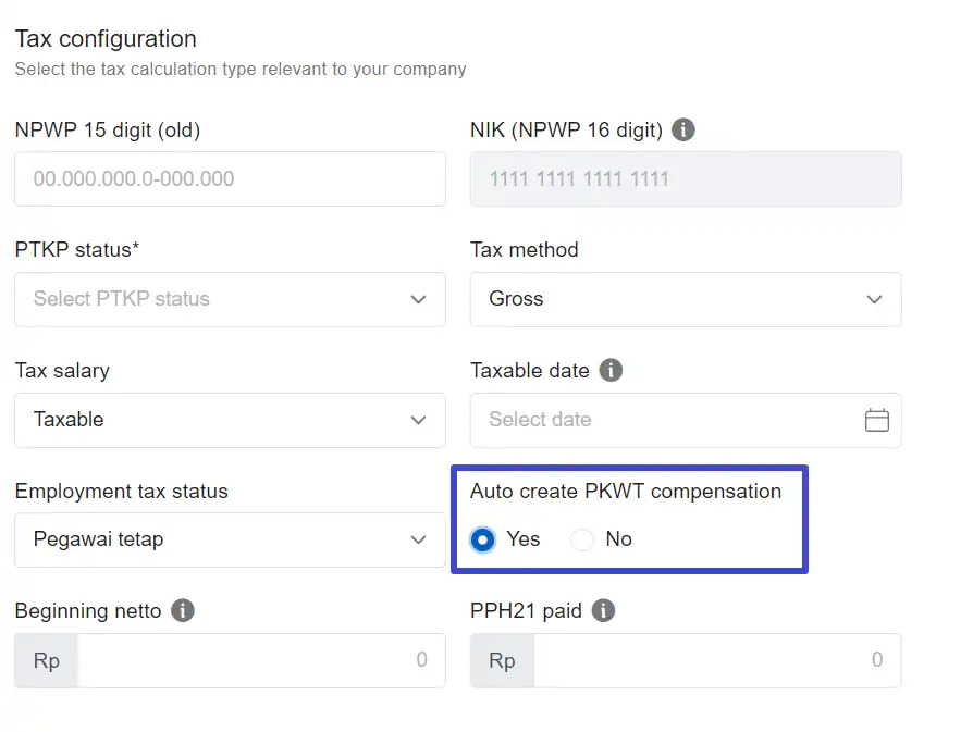 auto create PKWT compensation in payroll mekari talenta