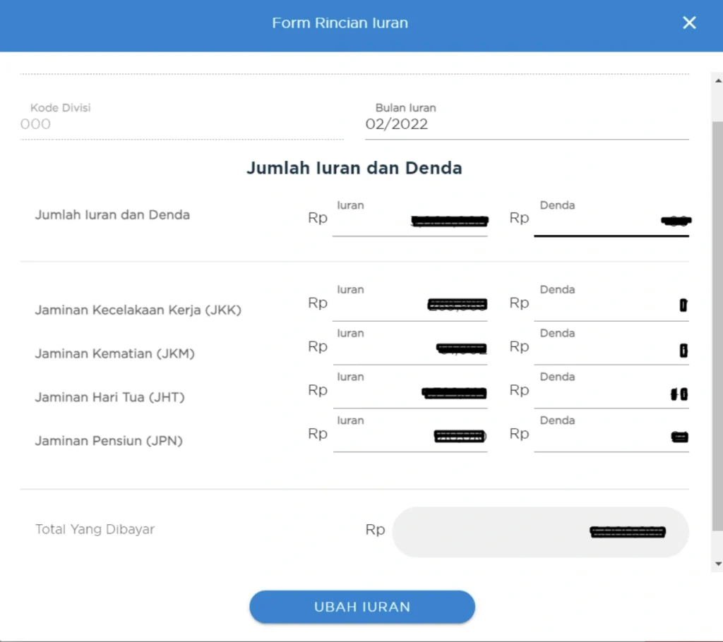 kode iuran di eps bjs ketenagakerjaan