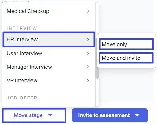 move stage in hiring process in mekari talenta recruitment