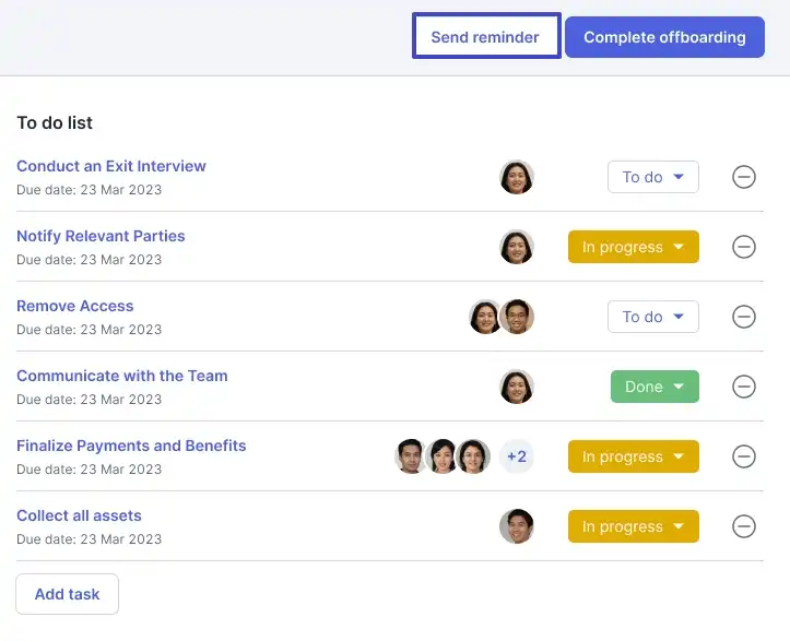 set reminder on offboarding feature mekari talenta