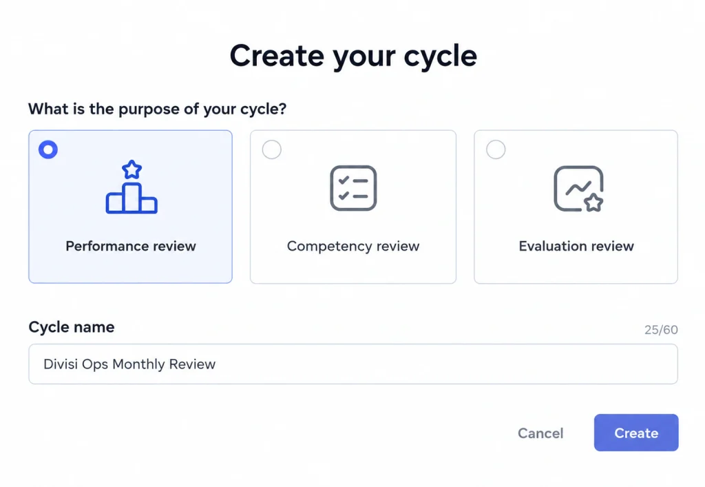 create review cycle mekari talenta